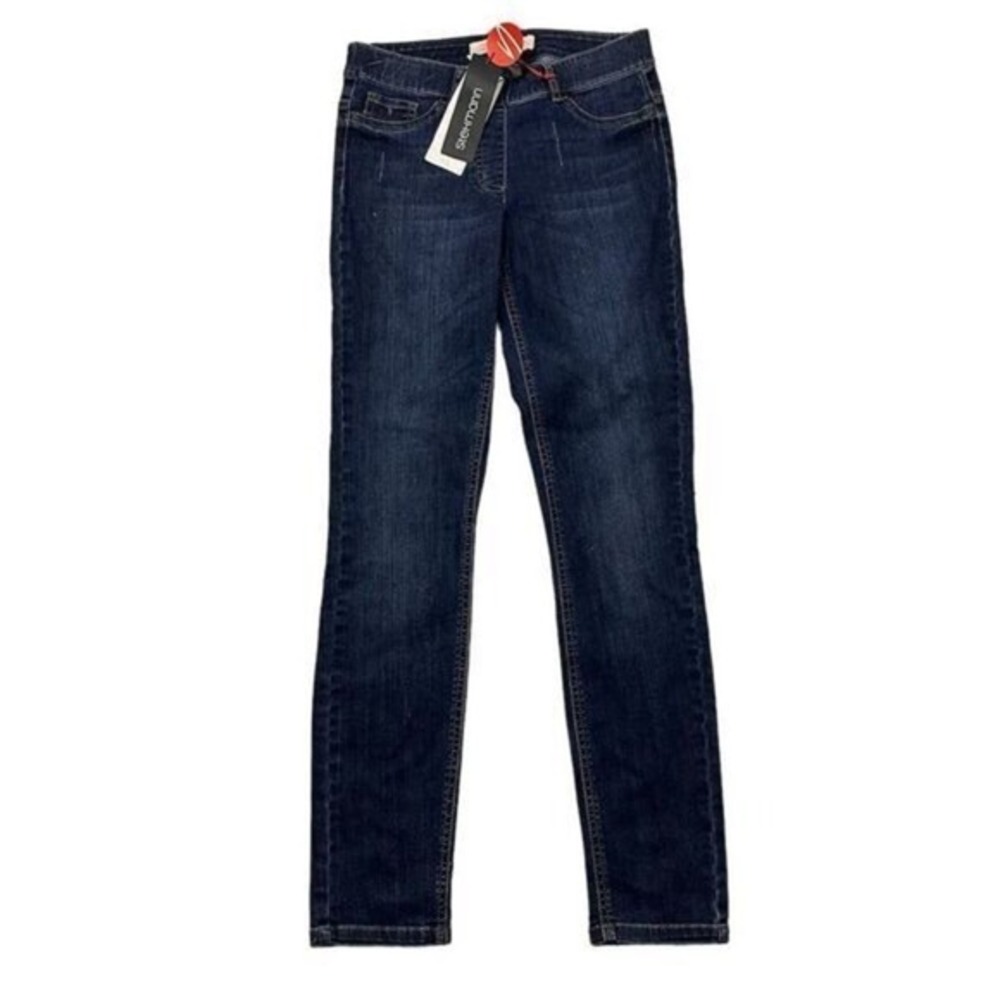 NWT Stehmann Women's Dark Wash Skinny Jeans Size 2‎ Mid Rise Stretch Denim Blue